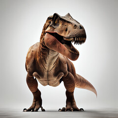 Tyrannosaurus or fierce T-rex on white background. generative AI