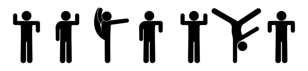 man icon, set of human silhouettes