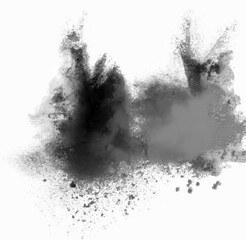Colorful powder double explosion on white background - 564270279