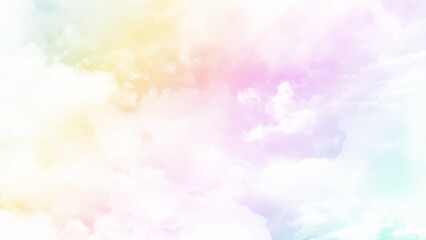 Sky and clouds in pastel tones for graphic design or wallpaper. Colorful natural in the romantic love concept. Fluffy soft background in vintage style.