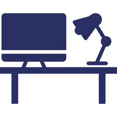 Computer, computer desk Vector Icon which can easily modify or edit
