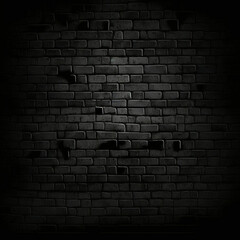 black brick wall, dark background