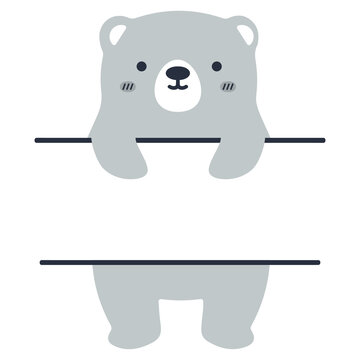 Cute little bear  split monogram