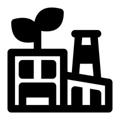 Factory Plant Glyph Style Icon  vector design and illustration template