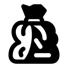 Garbage Bag Glyph Style Icon  vector design and illustration template