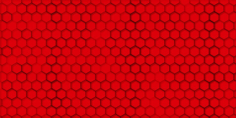 Honeycomb pattern. Abstract background in red color