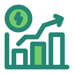 Energy Consumption Green Style Icon  vector design and illustration template