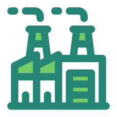 Factory Green Style Icon  vector design and illustration template