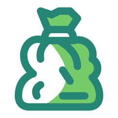 Garbage Bag Green Style Icon  vector design and illustration template