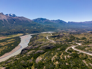 View from the viewpoint Mirador Rio Ibañez at the Carretera Austral in Patagonia, Chile