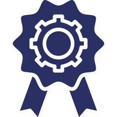 Badge, cog Vector Icon

