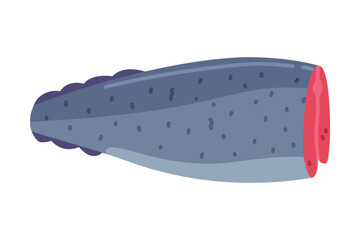 Cut Fish Flesh as Seafood and Fresh Sea Product Vector Illustration