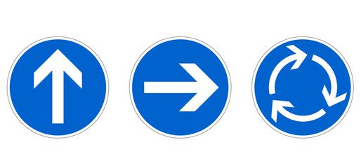 交通の矢印アイコン　道路標識　セット