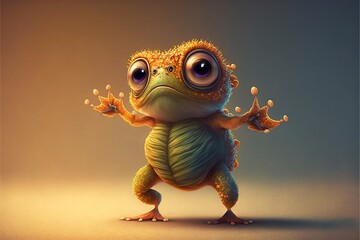 Anthropomorphic frog illustration for children generative ai