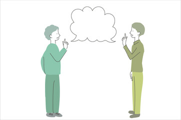 立ち話をする男性　二人組　イラスト