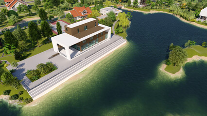 Naklejka premium Modern cottage