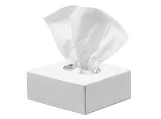 White paper tissue box cut out