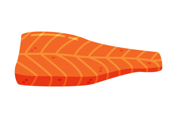 Red Salmon Fish Fillet as Seafood and Fresh Sea Product Vector Illustration