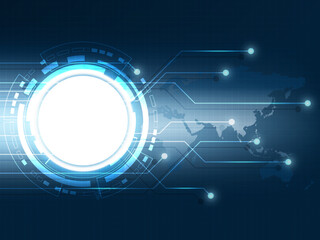 Obraz premium Blue Futuristic Circuit Abstract technology background Hi-tech system concept vector illustration