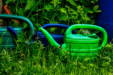 plastic watering cans © hfm