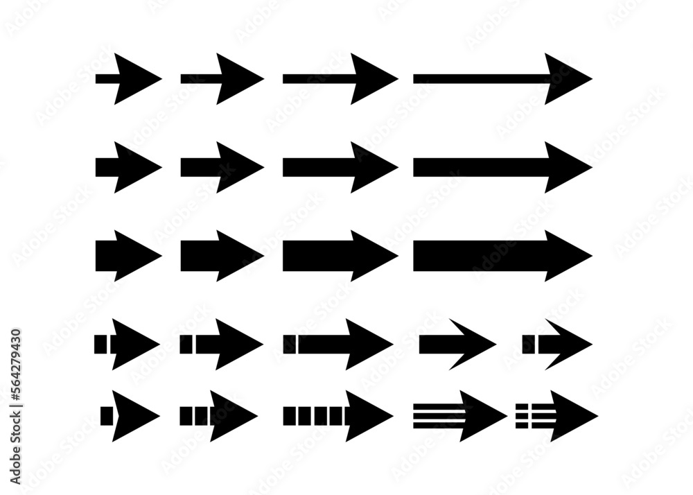 Poster arrows set vector collection. arrow icon. arrow. cursor simple arrows. on a white background vector 