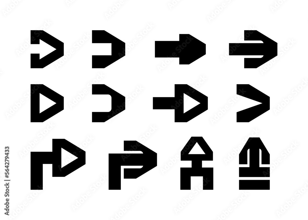 Poster arrows set vector collection. arrow icon. arrow. cursor simple arrows. on a white background vector 
