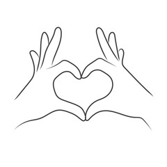 Obraz premium Outline drawing of human hand