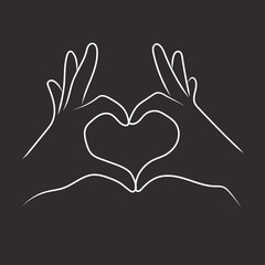 Outline drawing of human hand