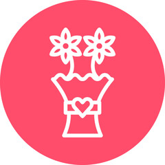 Flower Bouquet Icon Style