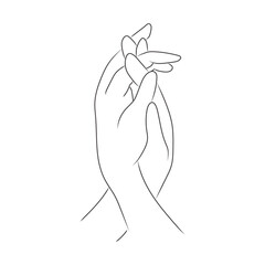Outline drawing of human hand