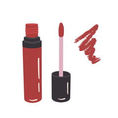 liquid lipstick, gloss. Vector Illustration for printing, backgrounds, covers and packaging. Image can be used for greeting cards, posters, stickers and textile. Isolated on white background.