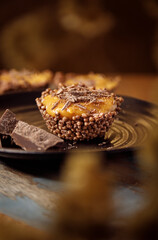 Sobremesa de chocolate com doce de leite