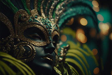 Fototapeta premium brazil carnival elements wallpaper abstract cinematic generative ai