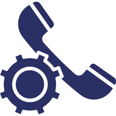 Call management, cog Vector Icon
