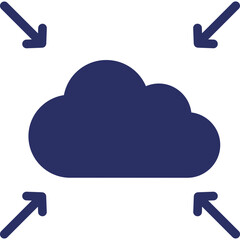 Cloud computing, cloud network Vector Icon

