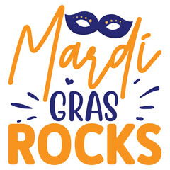 Fototapeta premium Mardi Gras Rocks SVG T shirt design Vector File