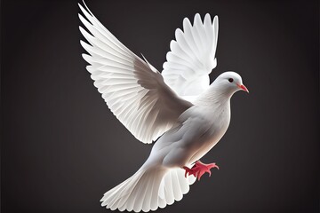 Obraz premium white dove isolated. Generative AI