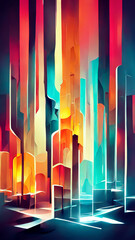 Abstract futuristic background with glowing light effect illustration Generative AI Content by Midjourney