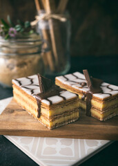 Piece of cake on a plate