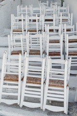  Group of rustic chairs. Front view