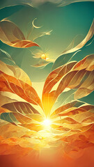Beautiful Sun with Rays Television Vintage Background illustration Generative AI Content by Midjourney
