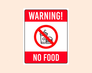 prohibition sign warning no food and drink sign icon, sticker