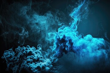 blue smoke background. Generative AI. 