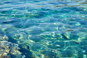 Fototapeta na wymiar blue sea water texture, sunny water