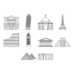 Fototapeta premium world landmark icon set