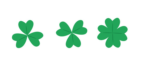 Good luck shamrock or a four leaf clover flat vector icon. Vector EPS.