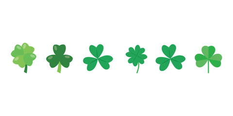 Good luck shamrock or a four leaf clover flat vector icon. Vector EPS.