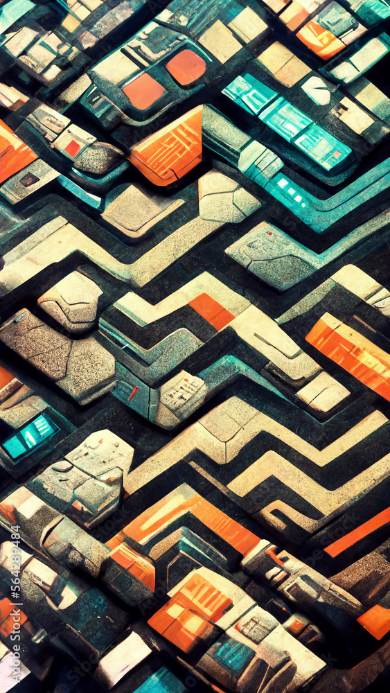 Poster a photo of sci fi pattern texture sci fi tileable texture illustration generative ai content by midj