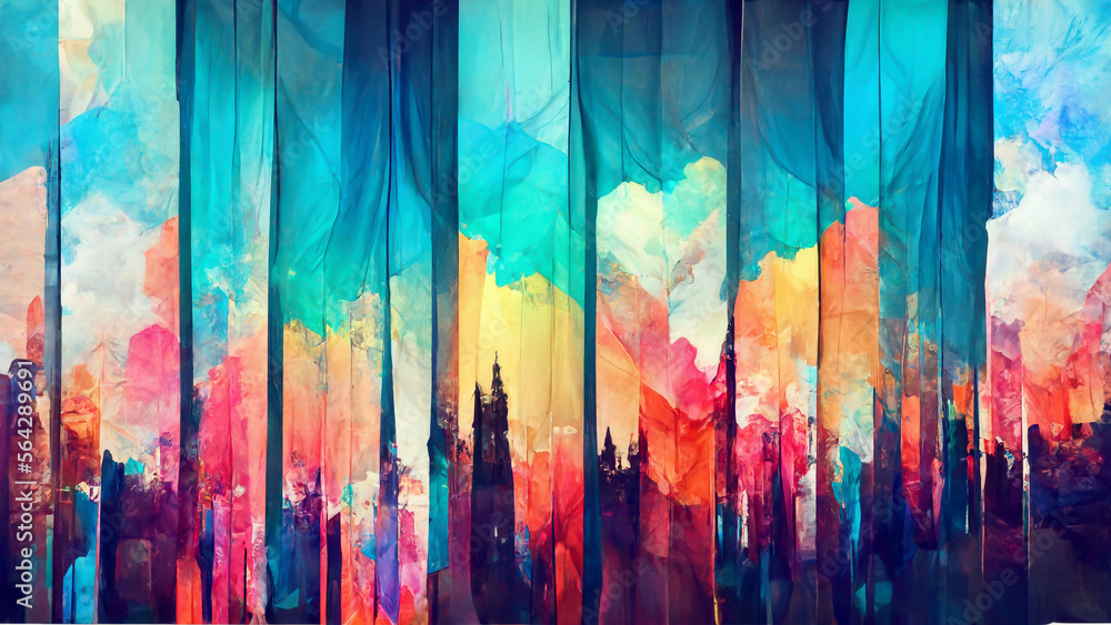 Poster abstract blurred gradient mesh background in bright rainbow illustration generative ai content by mi