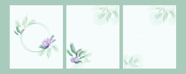 Fototapeta na wymiar botanical green frame flower invitation